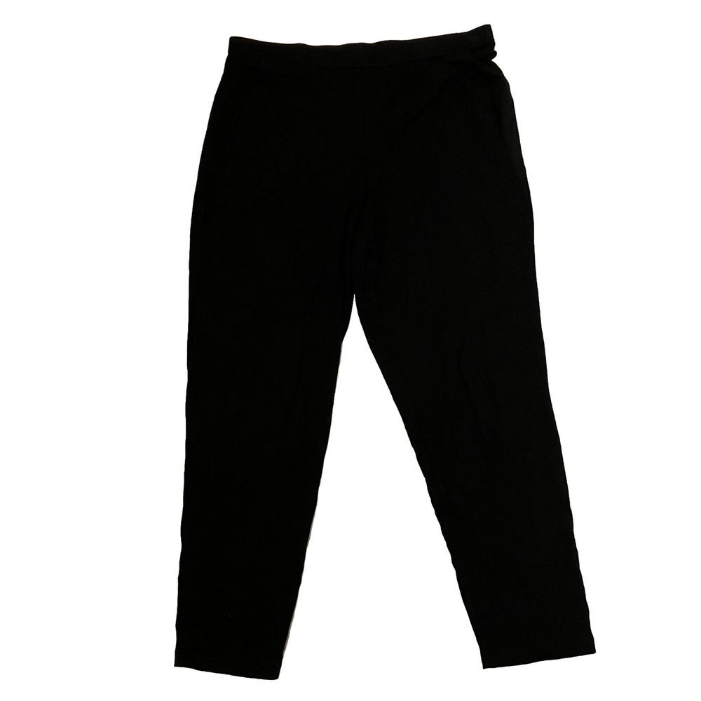 Eileen Fisher‎ Size M Medium Black Viscose Pull On Stretch High Rise Yoga Pants
